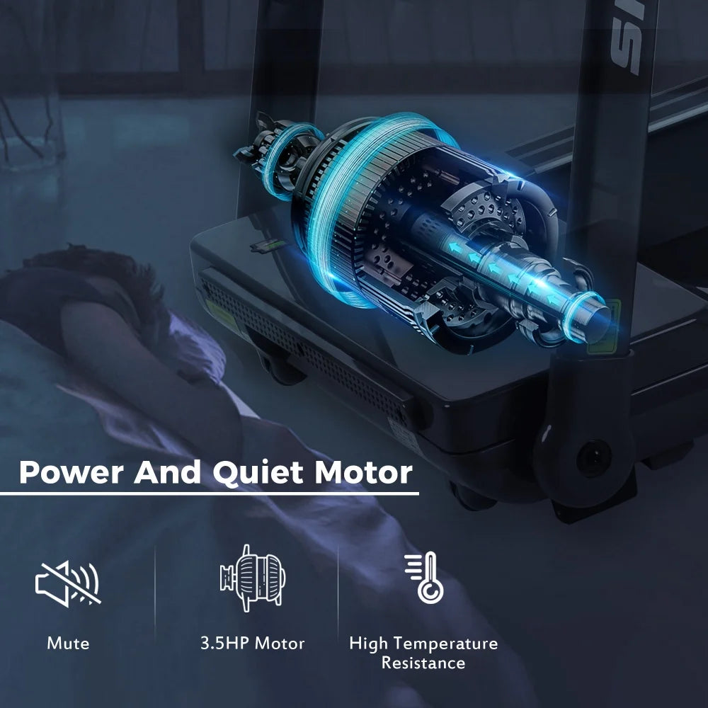 Under Desk Treadmill, 3.5HP Electric Folding Treadmills for Home Portable Installation-Free, Walking Treadmill for Office under Desk, Workout Equipment with Remote Control, White