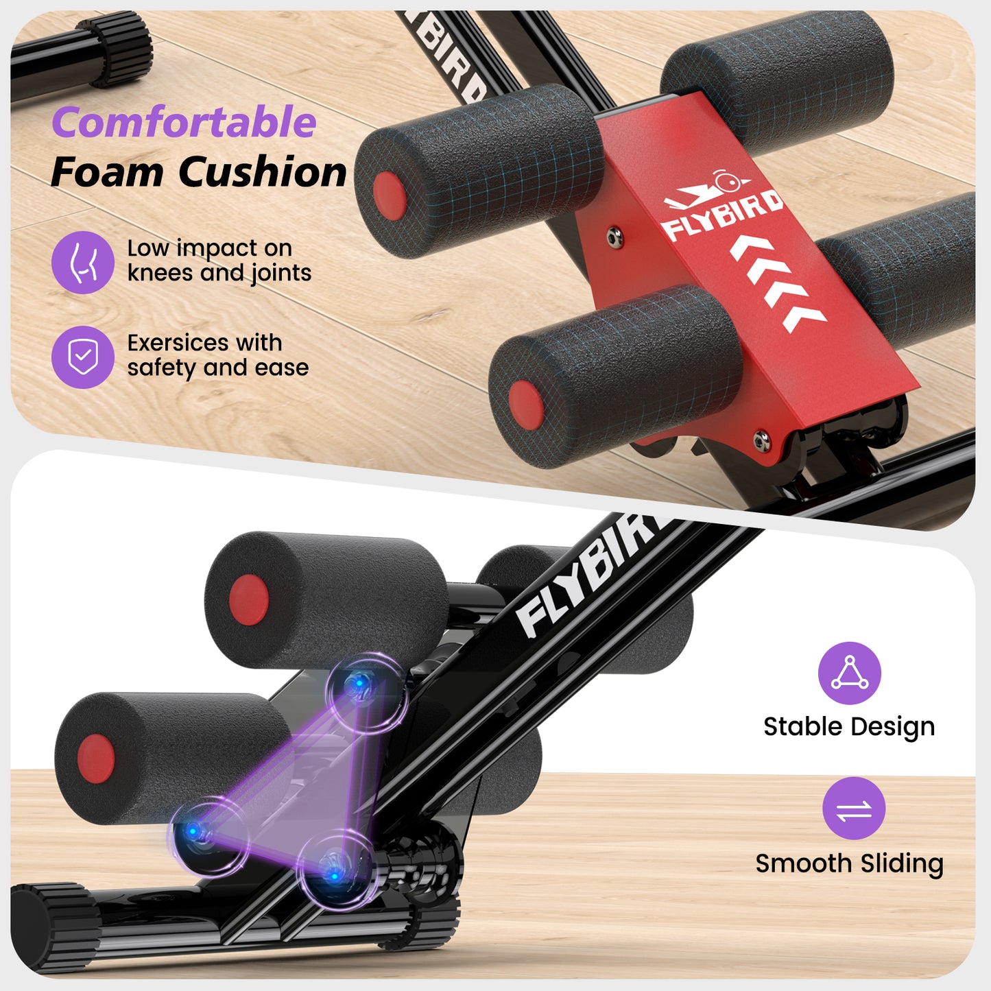 Adjustable Ab Workout Equipment, Full Body Strength Training, Foldable Waist Trainer, 330 Lb Capacity