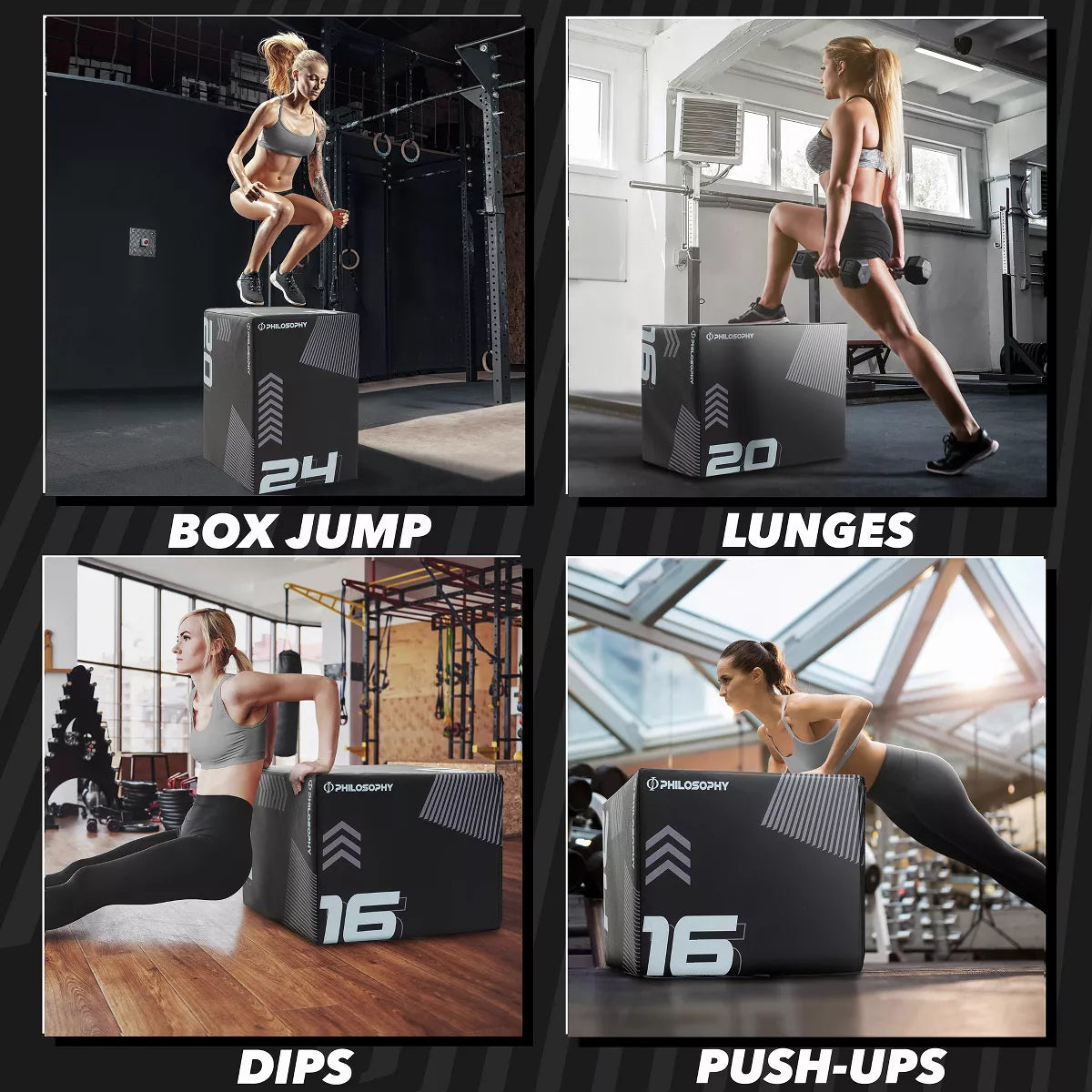 Philosophy Gym 3 in 1 Soft Foam Plyometric Box Jumping Plyo Box for Training and Conditioning
