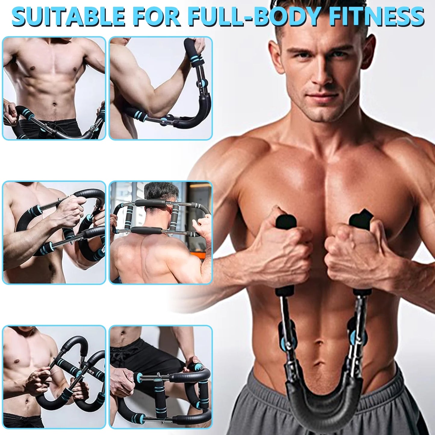 Twister Arm Trainer, 66-110Lb Adjustable Chest Workout Equipment, Arm Trainer, Chest Trainer for Men, Portable Detachable Spring Resistance Home Fitness Equipment for Enhancing Upper Body Muscle